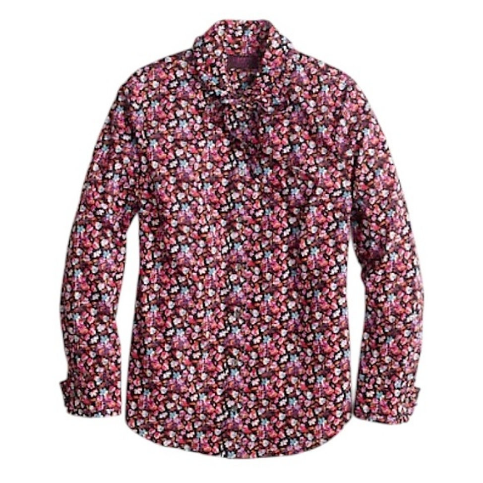 Liberty Art Fabrics X J.Crew Rounded Ruffle Collar Button Up Shirt F8523 Size 6